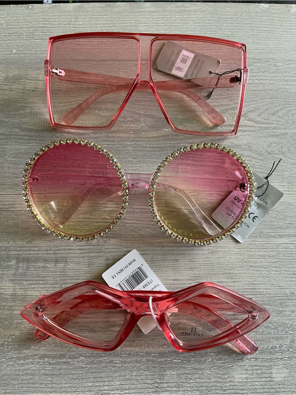 Pink Women's Fashion Sunglasses Set - 3 Pack